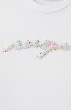 Детская хлопковая футболка MSGM KIDS белого цвета, арт. S5MSJGTH219 | Фото 3 (Материал сплава: Проставлено; Драгоценные камни: Проставлено; Рукава: Короткие; Девочки Кросс-КТ: футболка-одежда; Материал внешний: Хлопок; Ростовка одежда: 8 лет | 128 см, 13 - 15 лет | 158 см, 6 лет | 116 см, 12 лет | 152 см, 10 - 11 лет | 140 - 146см)