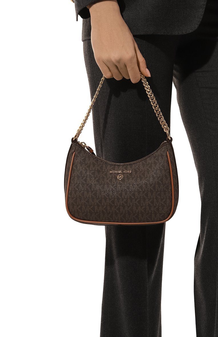 Женская сумка jet set charm small MICHAEL MICHAEL KORS коричневого цвета, арт. 32H1GT9C1B | Фото 2 (Размер: small; Материал: Экокожа; Сумки-технические: Сумки top-handle)