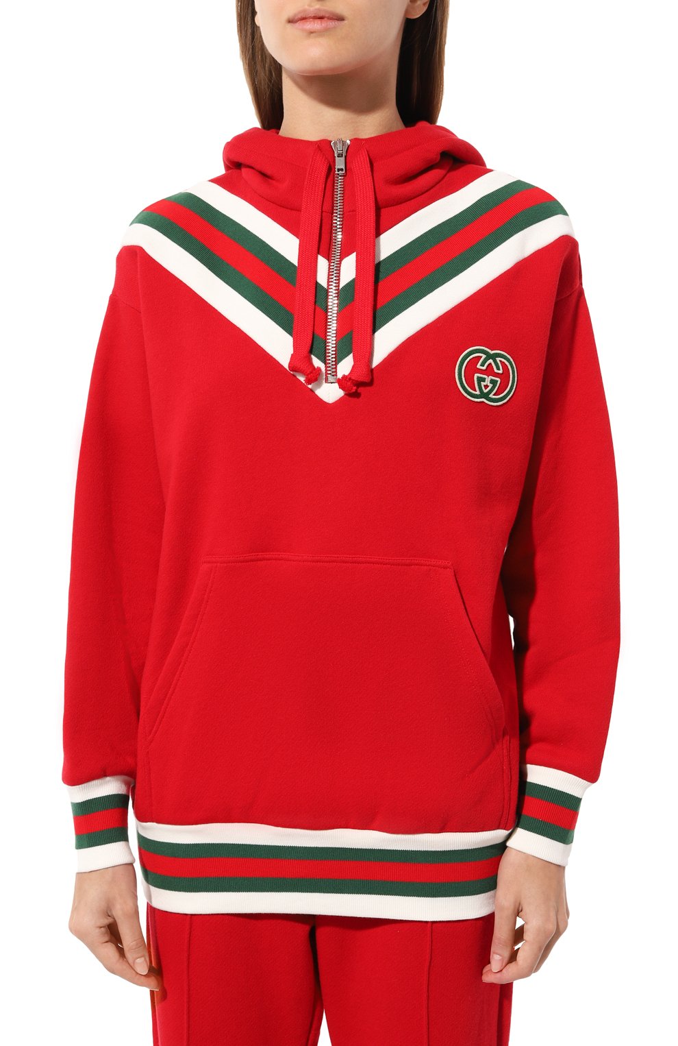 Хлопковое худи GUCCI красного цвета по цене 176500 руб., арт. 717410/XJEVX, фото 3 Хлопковое худи GUCCI, арт. 717410/XJEVX, фото 3