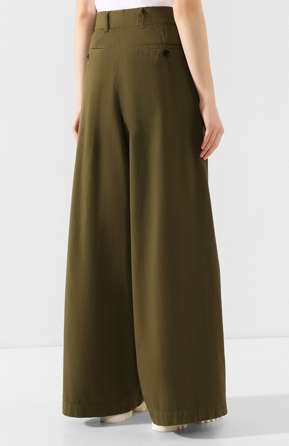 Хлопковые брюки DRIES VAN NOTEN хаки цвета по цене 37900 руб., арт. 201-30946-9291, фото 4 Хлопковые брюки DRIES VAN NOTEN, арт. 201-30946-9291, фото 4