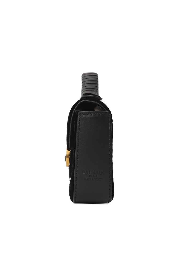 Женская сумка buzz mini BALMAIN черного цвета, арт. BN1DG812/ASXT | Фото 4 (Материал: Текстиль; Ремень/цепочка: На ремешке; Драгоценные камни: Проставлено; Материал сплава: Проставлено; Размер: mini)