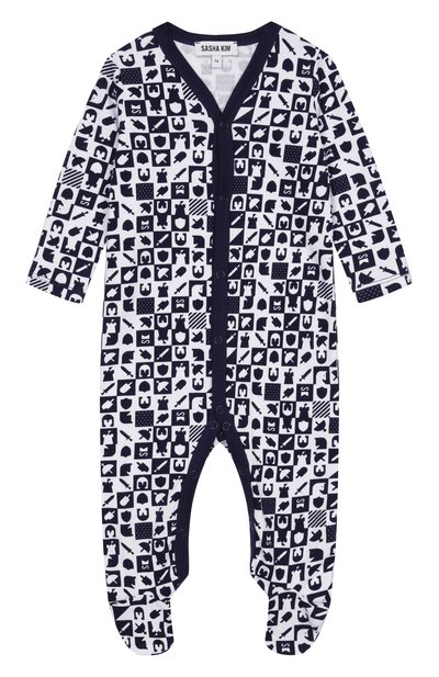 Комплект из боди и комбинезона SASHA KIM темно-синего цвета по цене 4000 руб., арт. SK-00000968, фото 4 Комплект из боди и комбинезона SASHA KIM, арт. SK-00000968, фото 4