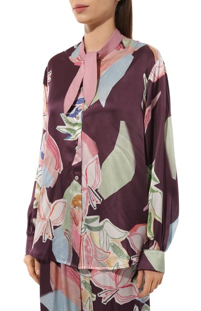 Пижама из хлопка и шелка ANY WOWZERS фиолетового цвета по цене 45000 руб., арт. BOWIE02P-LILPL, фото 3 Пижама из хлопка и шелка ANY WOWZERS, арт. BOWIE02P-LILPL, фото 3