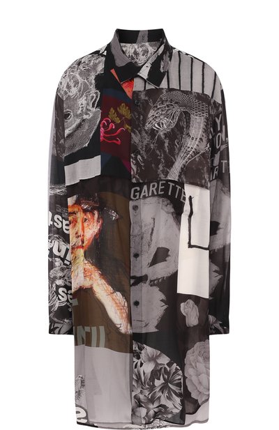Женская удлиненная блуза свободного кроя с принтом YOHJI YAMAMOTO, арт. NW-B17-209