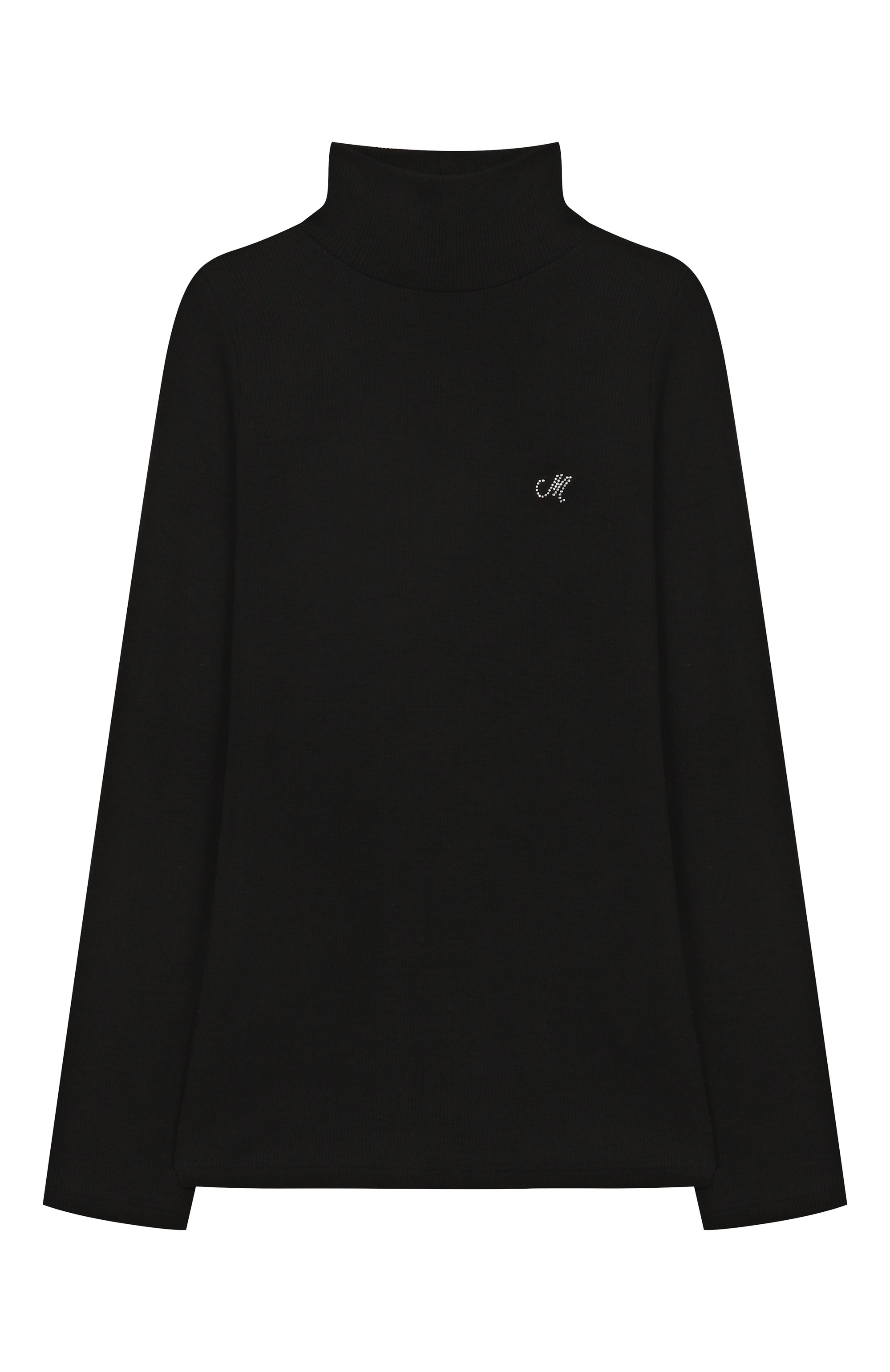 Водолазка из вискозы MONNALISA черного цвета по цене 11950 руб., арт. 17FLUC, фото 1 Водолазка из вискозы MONNALISA, арт. 17FLUC, фото 1