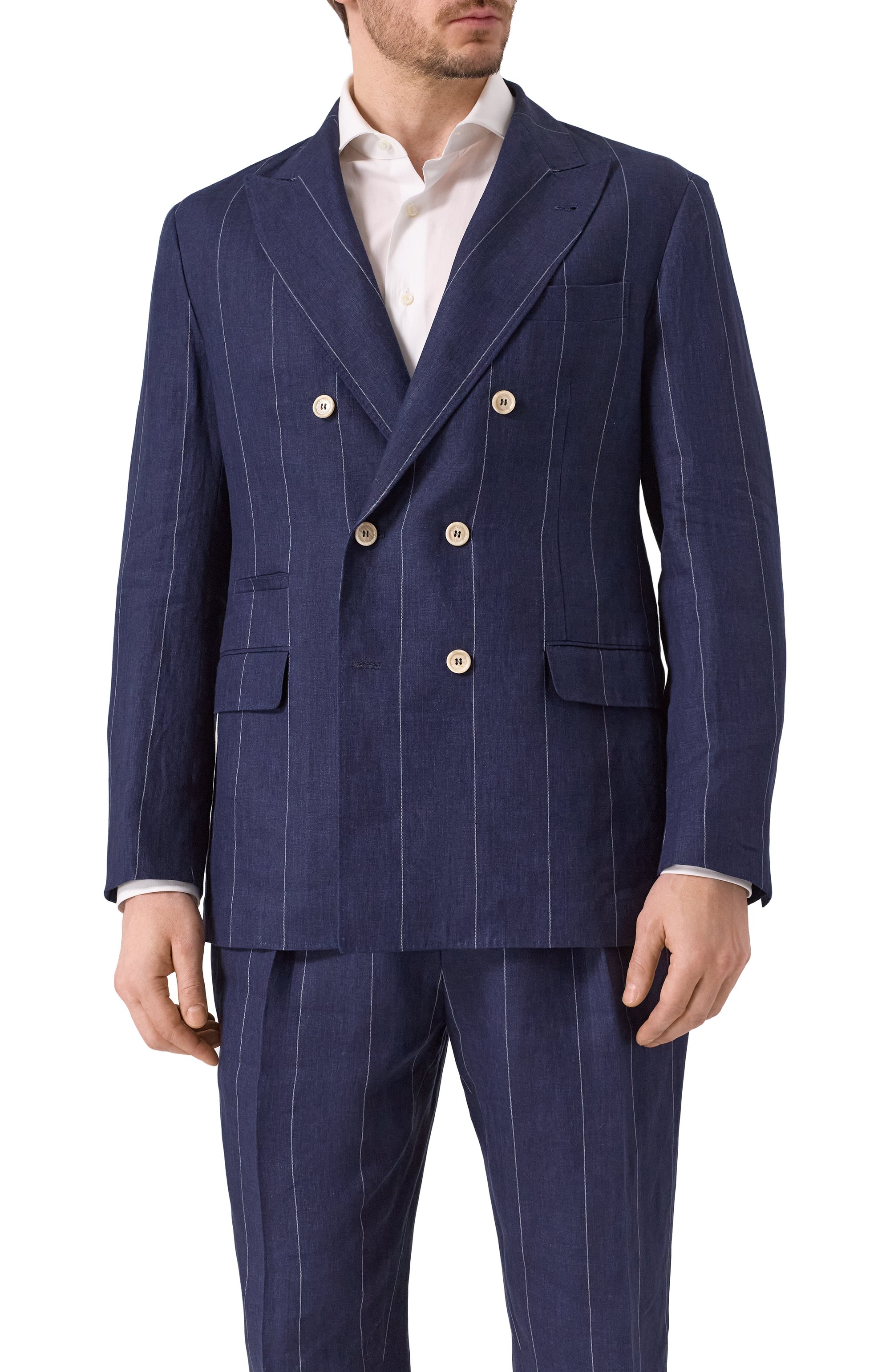 Льняной костюм BRUNELLO CUCINELLI темно-синего цвета по цене 541000 руб., арт. MB400LDPM, фото 3 Льняной костюм BRUNELLO CUCINELLI, арт. MB400LDPM, фото 3