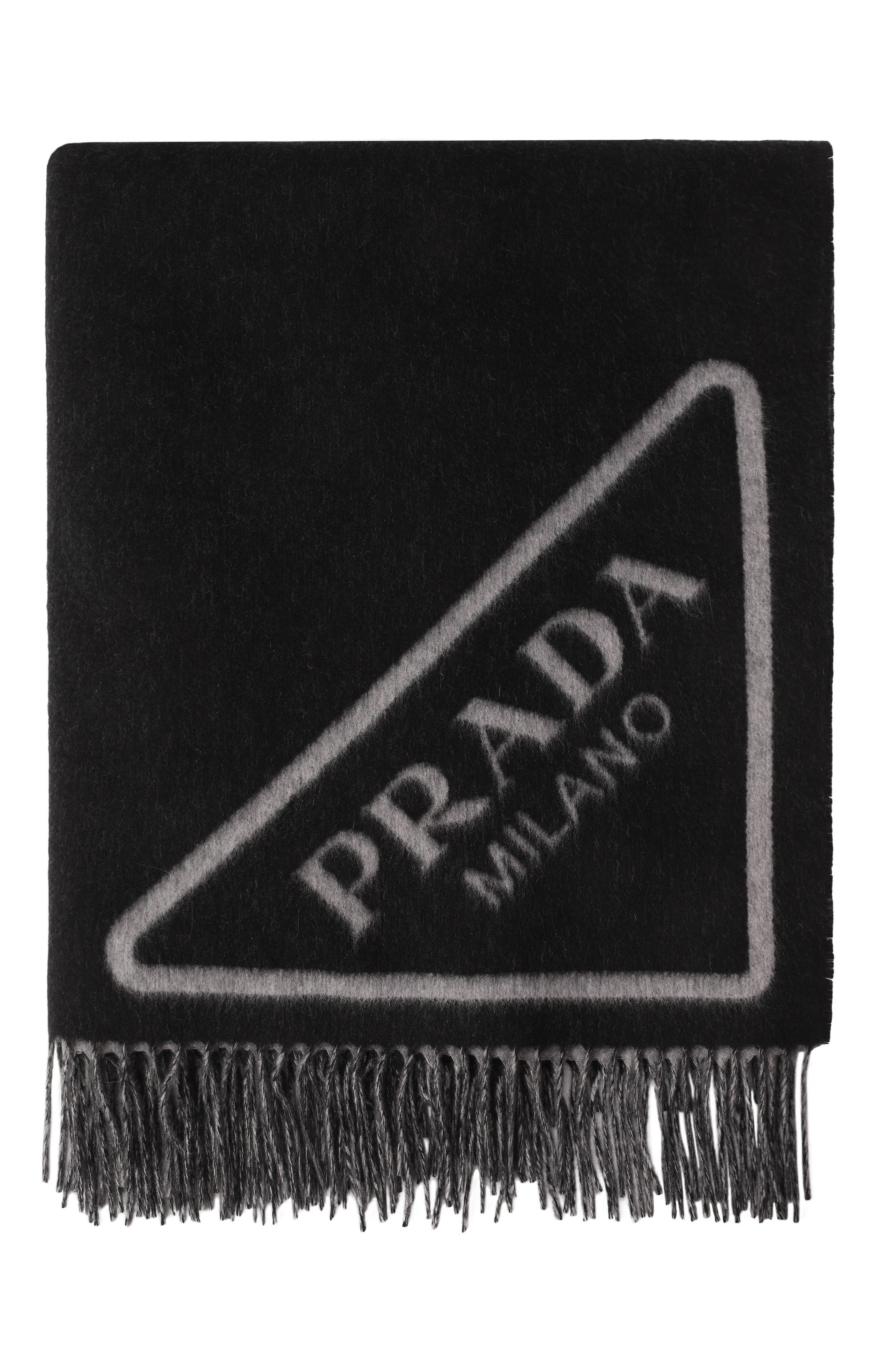 Кашемировый плед PRADA черного цвета по цене 290000 руб., арт. 1QA002-2D3H-F0700, фото 4 Кашемировый плед PRADA, арт. 1QA002-2D3H-F0700, фото 4
