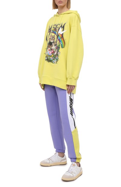 Хлопковые джоггеры MSGM сиреневого цвета по цене 35850 руб., арт. 3041MDP62 217299, фото 2 Хлопковые джоггеры MSGM, арт. 3041MDP62 217299, фото 2