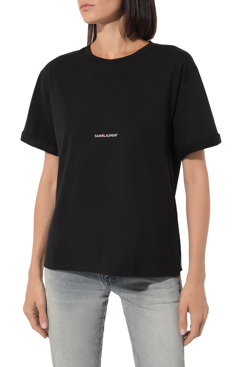 Хлопковая футболка SAINT LAURENT, арт. 460876, фото 3