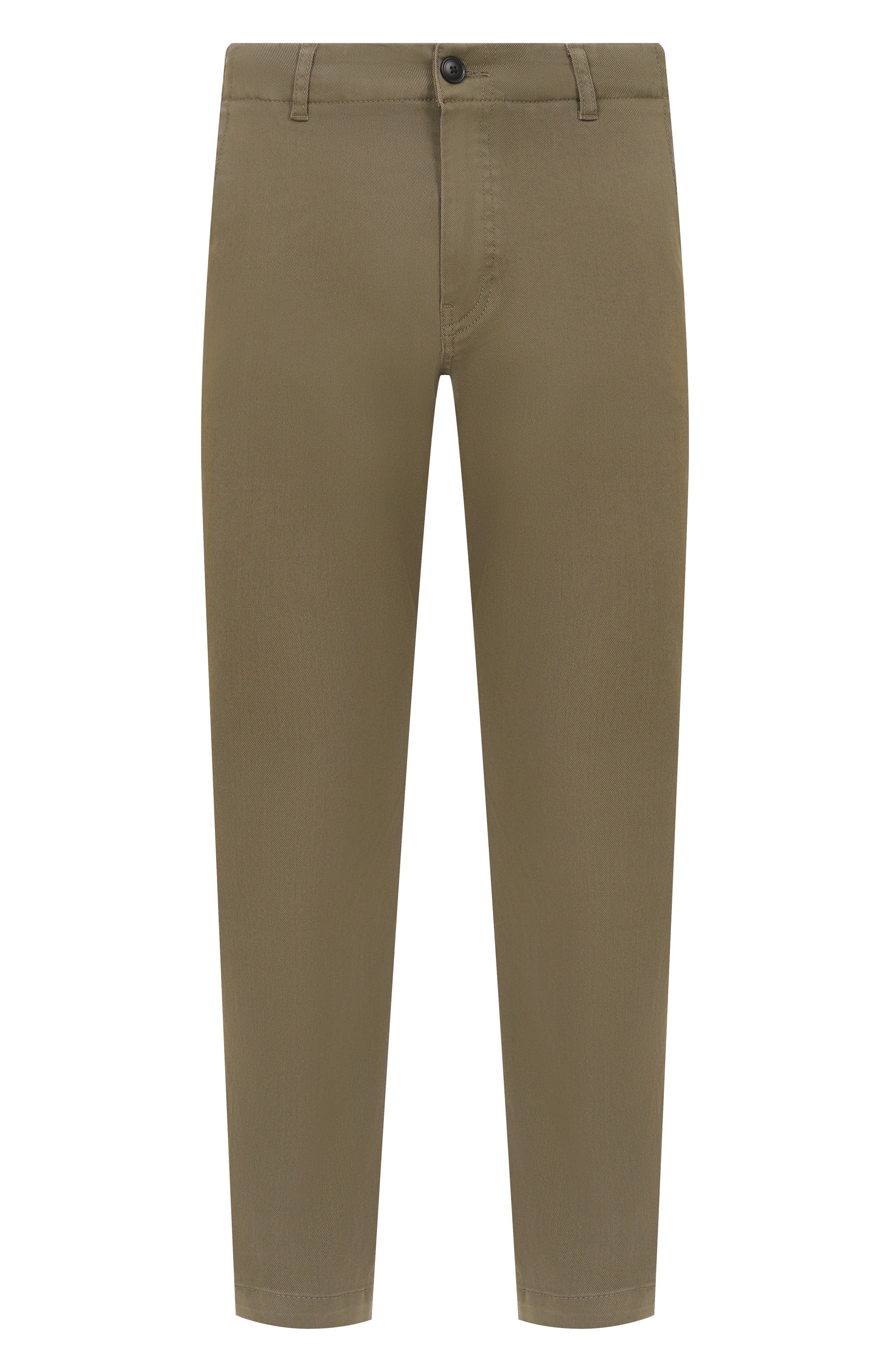 Брюки из хлопка и лиоцелла BOSS ORANGE хаки цвета по цене 17950 руб., арт. 50542986, фото 1 Брюки из хлопка и лиоцелла BOSS ORANGE, арт. 50542986, фото 1