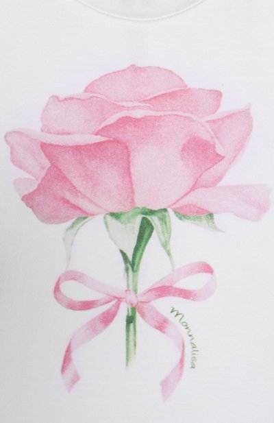 Хлопковая футболка MONNALISA, арт. 39E602, фото 3