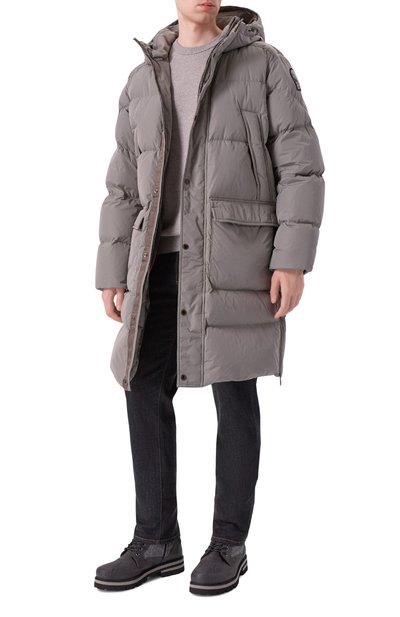 Пуховик PARAJUMPERS светло-серого цвета по цене 133000 руб., арт. 25WMPMPUHF04, фото 2 Пуховик PARAJUMPERS, арт. 25WMPMPUHF04, фото 2