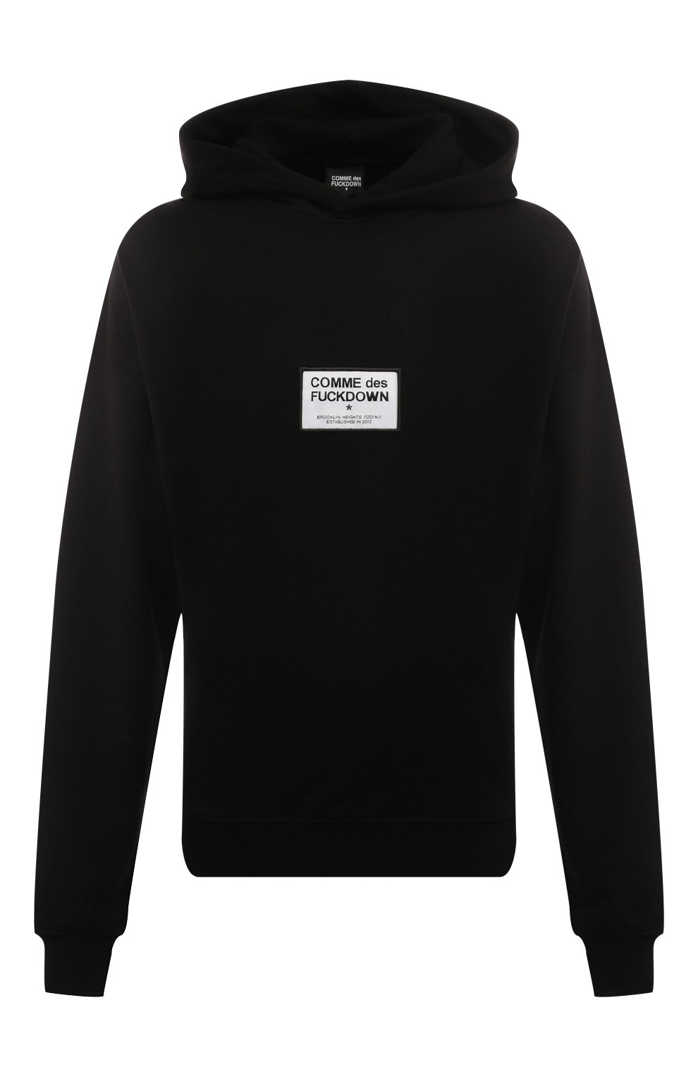 Хлопковое худи COMME DES FUCKDOWN черного цвета по цене 13250 руб., арт. CFABM01451, фото 1 Хлопковое худи COMME DES FUCKDOWN, арт. CFABM01451, фото 1