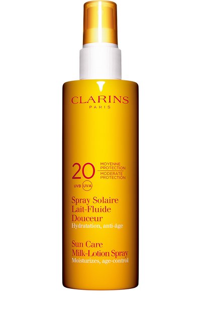 Женский солнцезащитное молочко-спрей для лица и тела spf 20 spray solaire lait-fluide (150ml) CLARINS, арт. 80037691