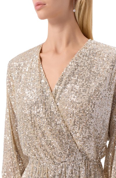 Платье с отделкой пайетками BOSS ORANGE золотого цвета по цене 21550 руб., арт. 50548326, фото 4 Платье с отделкой пайетками BOSS ORANGE, арт. 50548326, фото 4