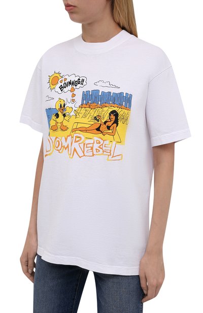 Хлопковая футболка DOMREBEL белого цвета по цене 14200 руб., арт. BEACH/B0X T/W, фото 3 Хлопковая футболка DOMREBEL, арт. BEACH/B0X T/W, фото 3
