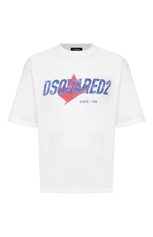 Хлопковая футболка Dsquared2 S74GD1556/D20106 Белый S74GD1556/D20106