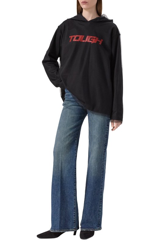 Хлопковое худи MSGM 3942MDM101D/257798 Чёрный  3942MDM101D/257798 Фото 2