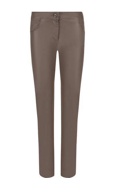 Женские однотонные кожаные брюки с карманами BRUNELLO CUCINELLI, арт. M0V32P6712