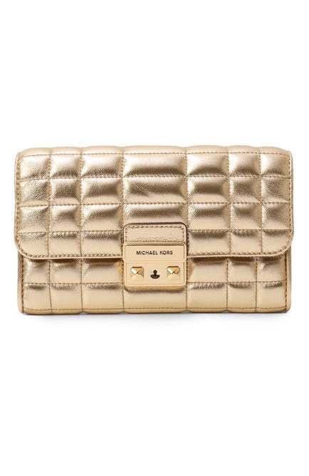 Женская сумка tribeca MICHAEL MICHAEL KORS золотого цвета, арт. 32S4G2RC9K | Фото 1 (Ремень/цепочка: На ремешке; Материал: Натуральная кожа; Размер: mini; Драгоценные камни: Проставлено; Материал сплава: Проставлено)