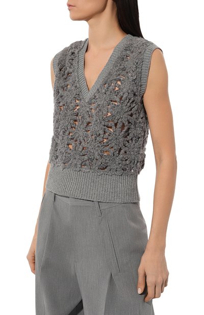 Шерстяной жилет BRUNELLO CUCINELLI, арт. MHOR03702P, фото 3