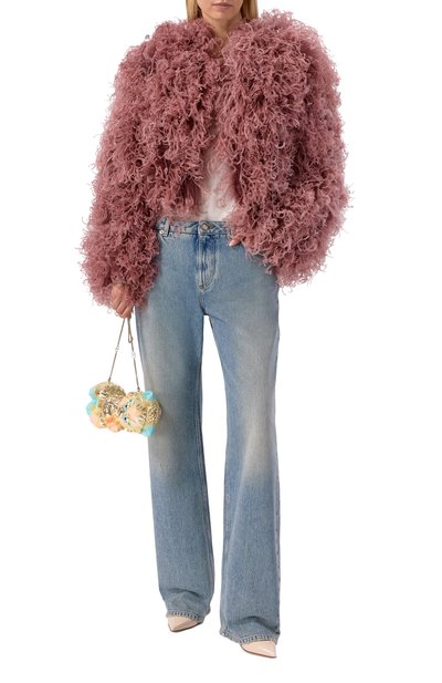 Шелковый жакет с отделкой из перьев страуса VALENTINO, арт. 8B3CE5D5/1C8, фото 2