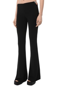 Женские брюки DSQUARED2 черного цвета, арт. S72KA1237/S60567 | Фото 3 (Материал внешний: Синтетический материал; Силуэт Ж (брюки и джинсы): Расклешенные; Стили: Гранж; Женское Кросс-КТ: Брюки-одежда; Длина (брюки, джинсы): Стандартные)