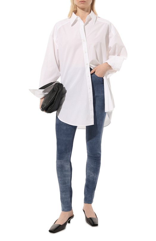 Замшевые брюки DROMe Голубой, фото 2