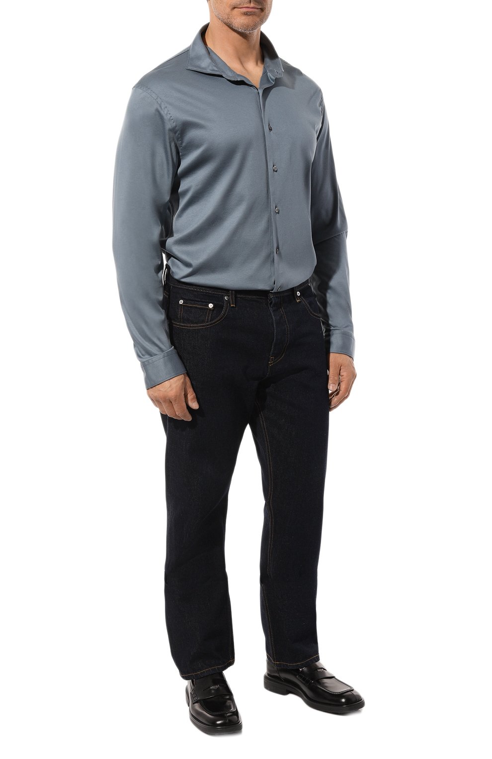 Хлопковая рубашка VAN LAACK голубого цвета по цене 29950 руб., арт. PER-LSF/180031/3XL, фото 2 Хлопковая рубашка VAN LAACK, арт. PER-LSF/180031/3XL, фото 2