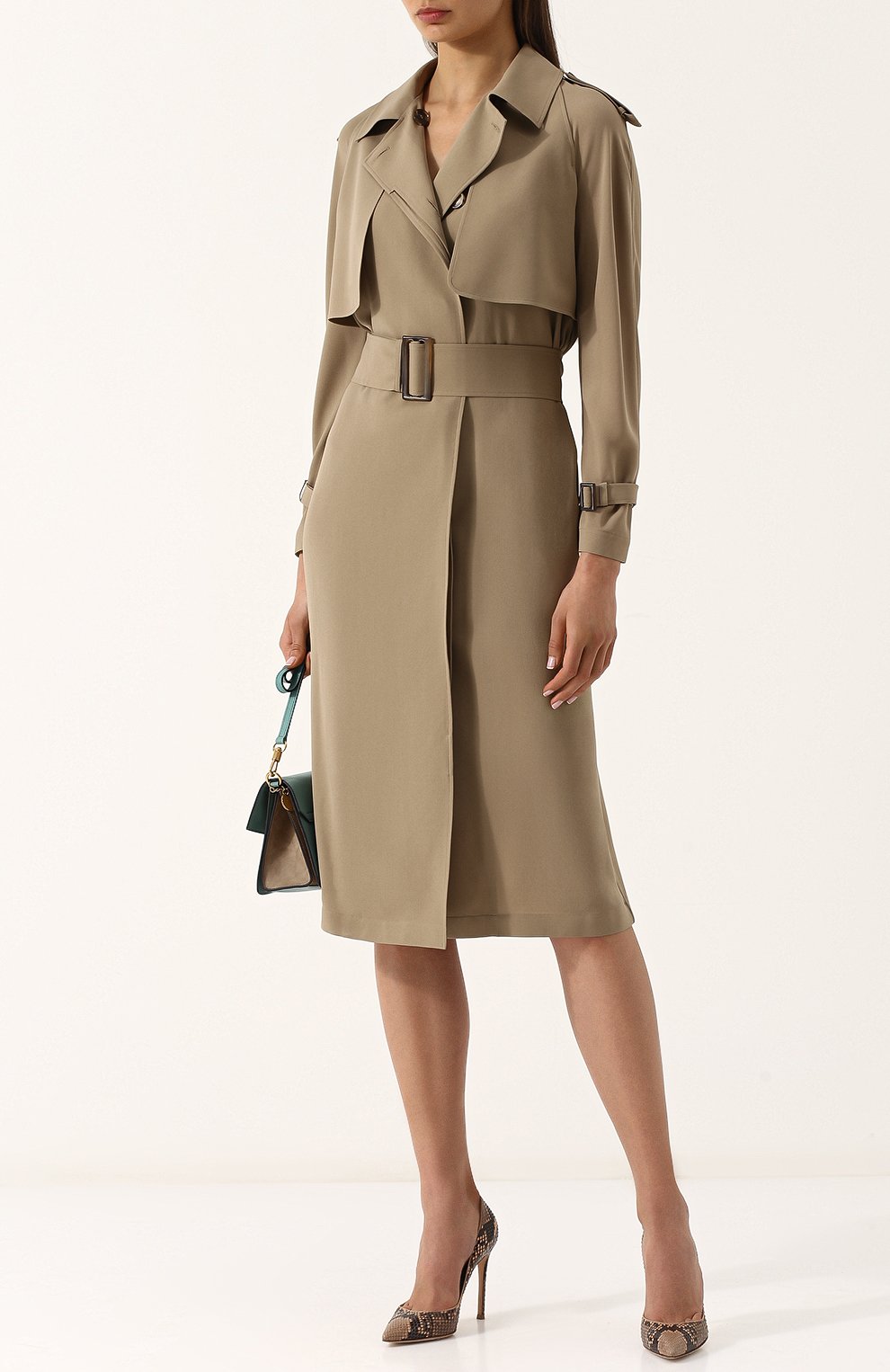 Приталенное шелковое платье с поясом MICHAEL KORS COLLECTION, арт. KDK/425AKK552, фото 2