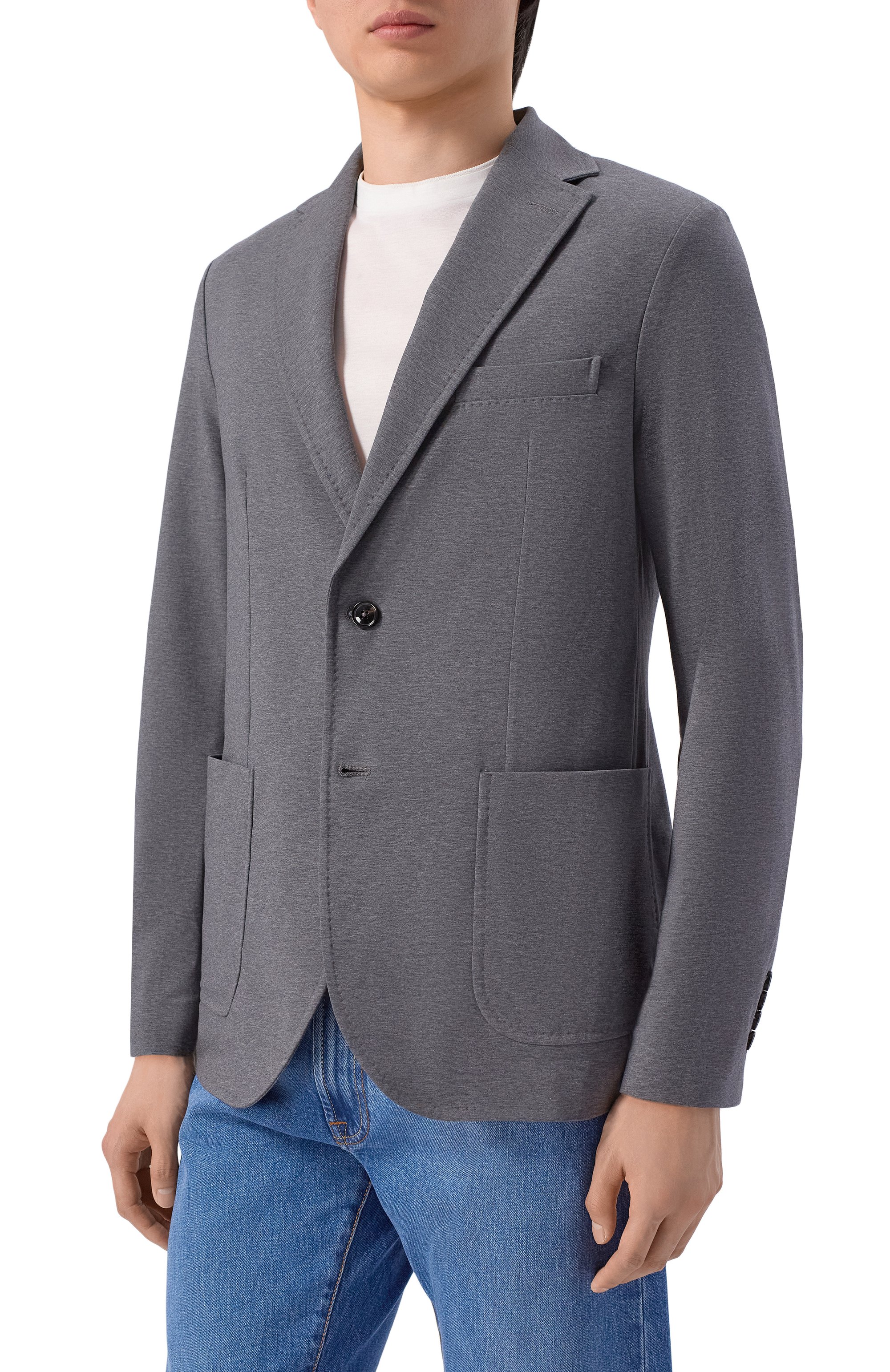 Хлопковый пиджак CIRCOLO 1901 серого цвета по цене 59850 руб., арт. CN5185, фото 3 Хлопковый пиджак CIRCOLO 1901, арт. CN5185, фото 3