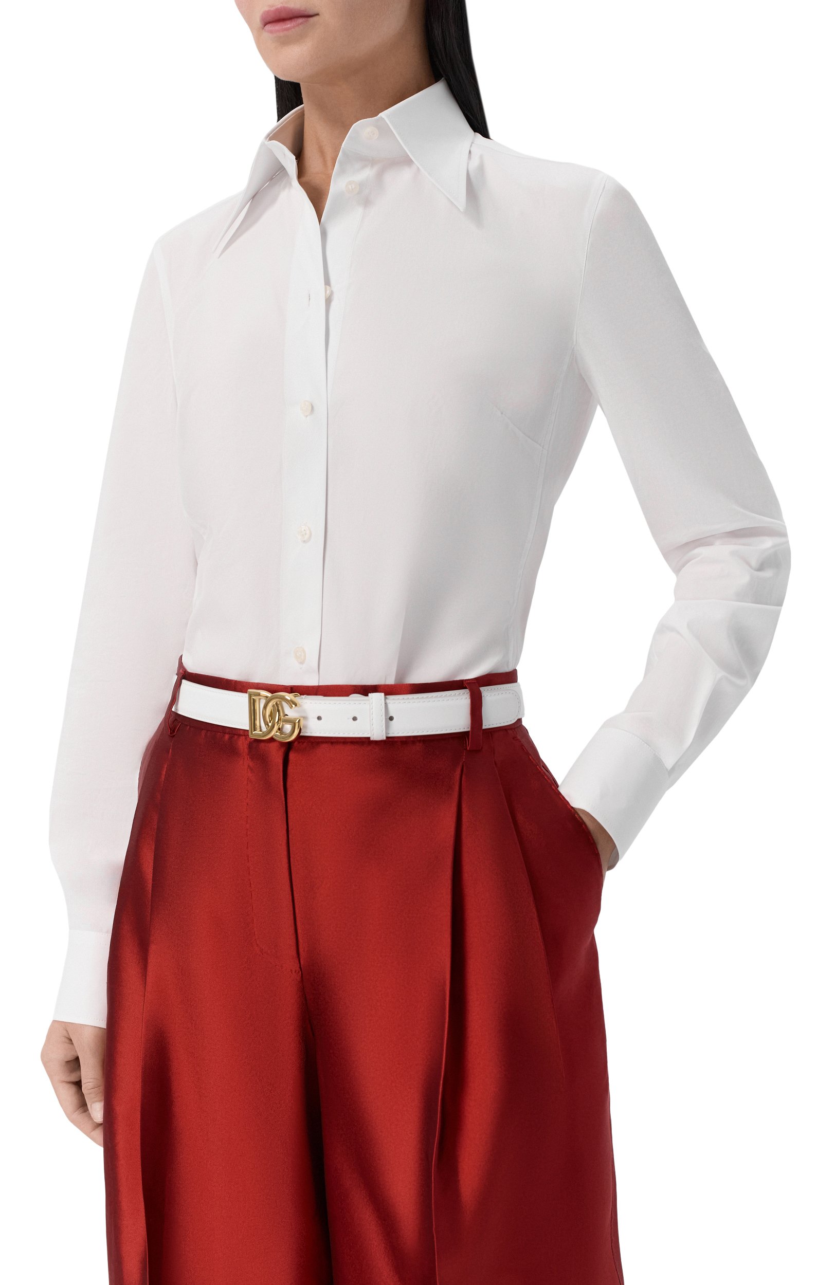 Кожаный ремень DOLCE & GABBANA белого цвета по цене 56500 руб., арт. BE1447/AW576, фото 2 Кожаный ремень DOLCE & GABBANA, арт. BE1447/AW576, фото 2