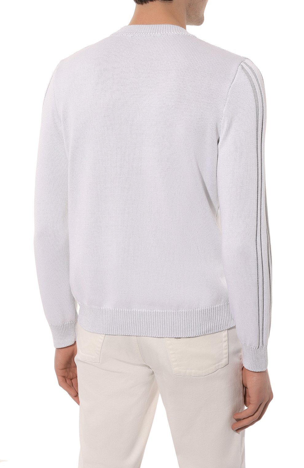 Свитер из хлопка и шелка ZILLI светло-серого цвета по цене 135000 руб., арт. MBZ-RN240-L0SA1/ML01, фото 4 Свитер из хлопка и шелка ZILLI, арт. MBZ-RN240-L0SA1/ML01, фото 4