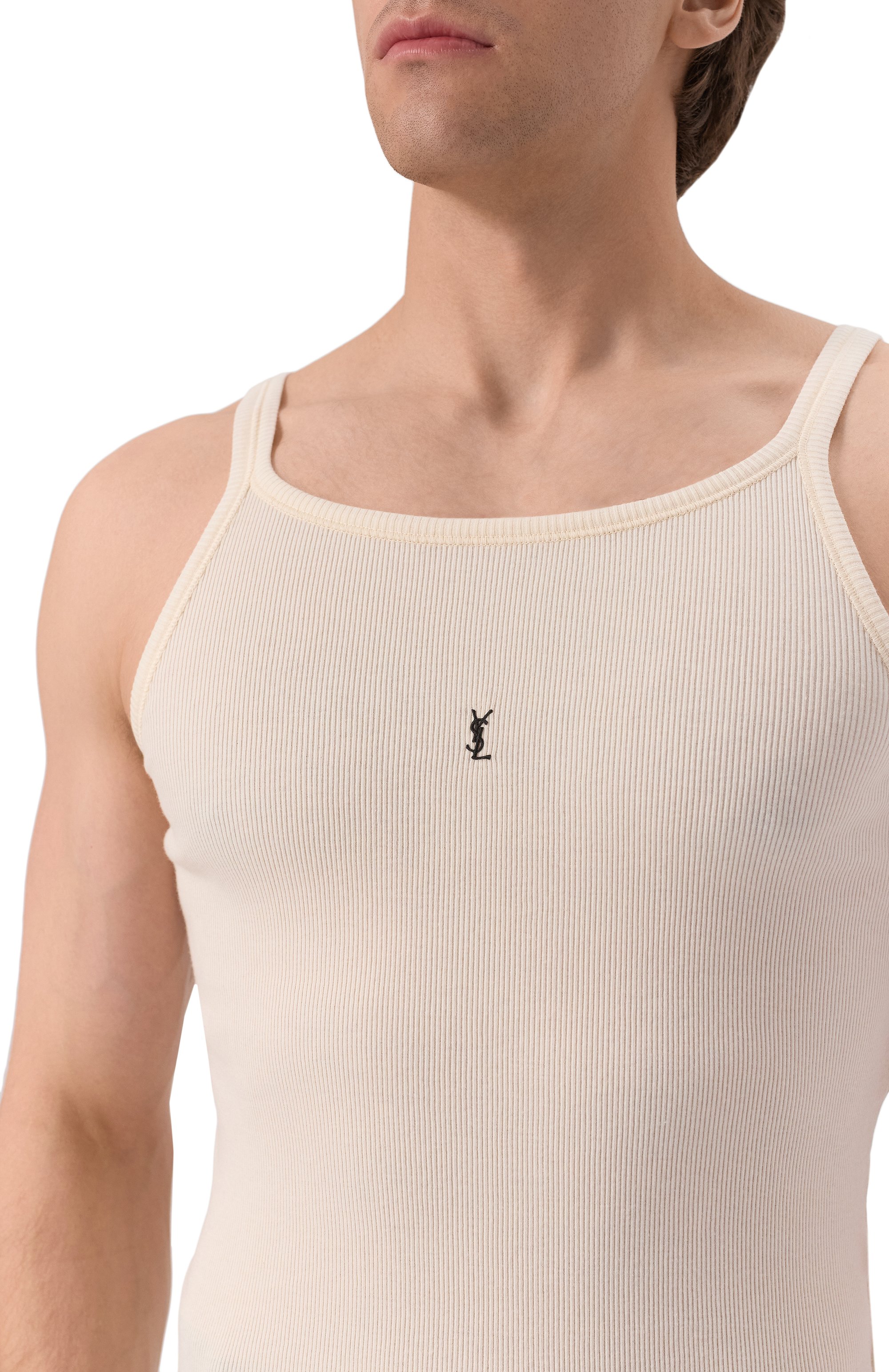 Хлопковая майка SAINT LAURENT, арт. 761275/Y37EC, фото 5