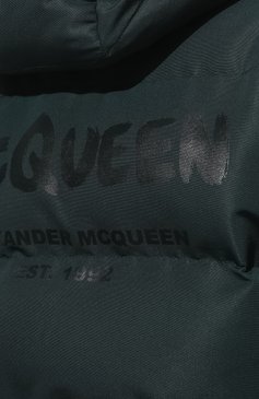 Женская утепленная куртка ALEXANDER MCQUEEN темно-зеленого цвета, арт. 672915/QZAD1 | Фото 5 (Кросс-КТ: Куртка, Утепленный; Рукава: Длинные; Стили: Гламурный; Материал внешний: Синтетический материал; Материал сплава: Проставлено; Материал подклада: Синтетический материал; Драгоценные камни: Проставлено; Длина (верхняя одежда): Короткие)