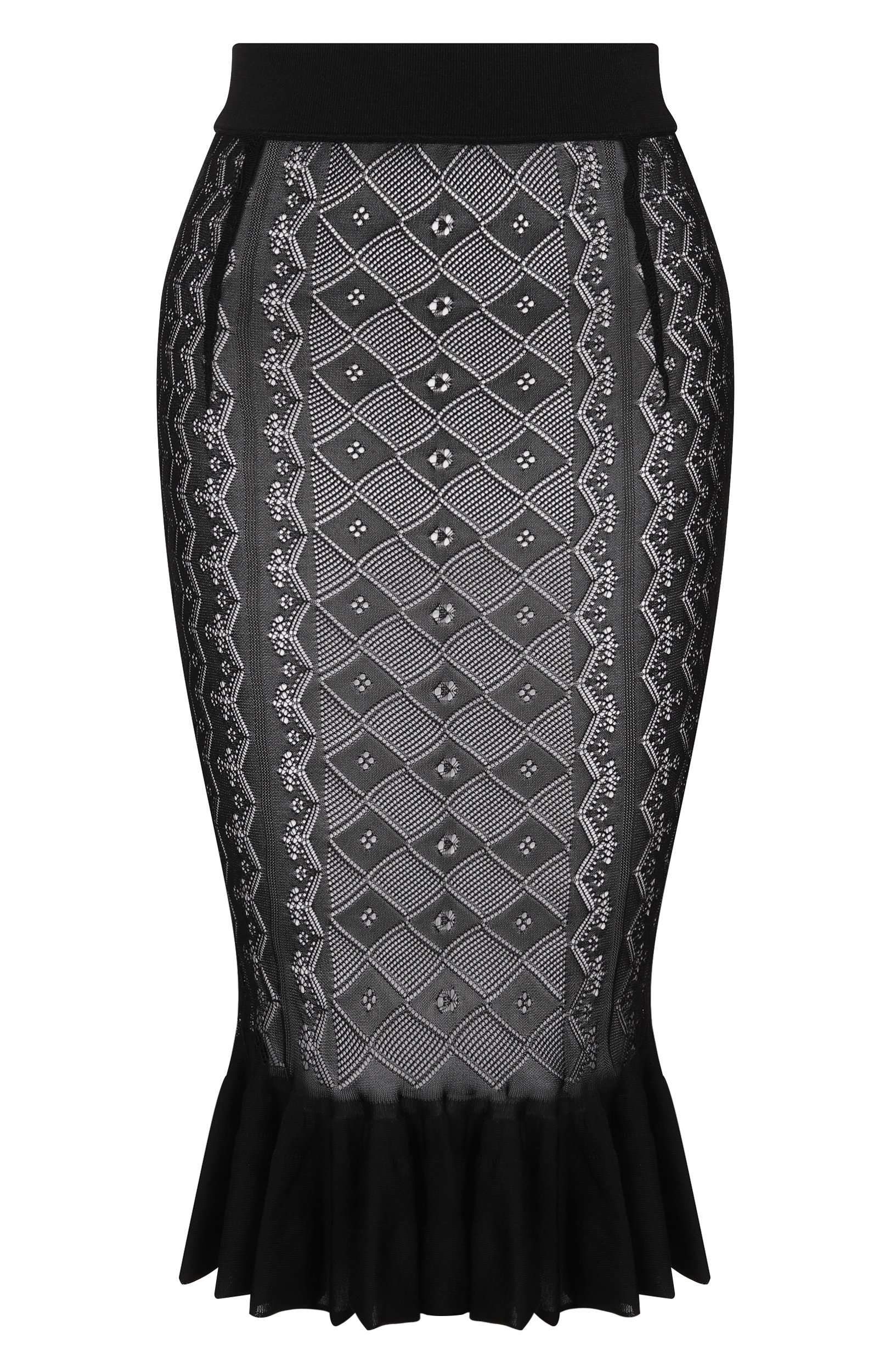 Юбка из вискозы DOLCE & GABBANA черного цвета по цене 267500 руб., арт. FX056T/JBMP8, фото 1 Юбка из вискозы DOLCE & GABBANA, арт. FX056T/JBMP8, фото 1