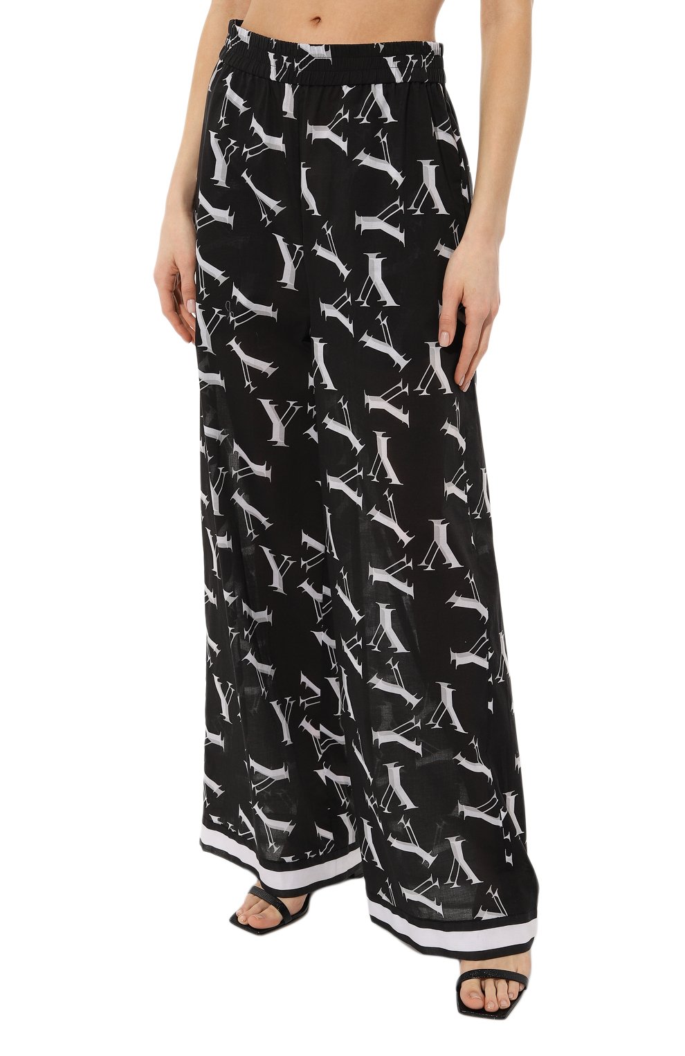 Хлопковые брюки YANINA черного цвета по цене 65830 руб., арт. 0-2482A, фото 3 Хлопковые брюки YANINA, арт. 0-2482A, фото 3