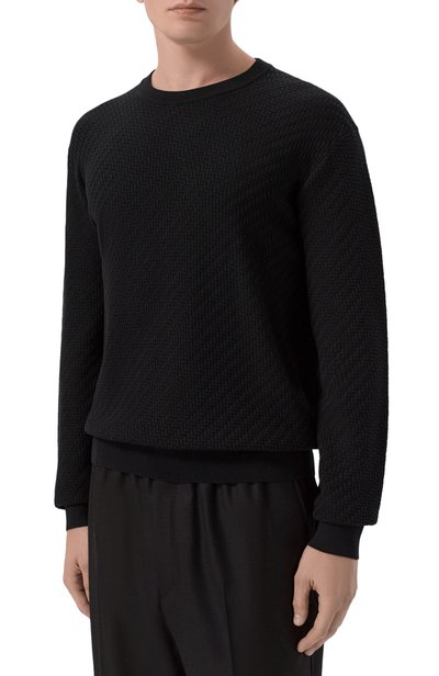Джемпер из хлопка и шелка BRIONI черного цвета по цене 152500 руб., арт. UMQ90L/PAK22, фото 3 Джемпер из хлопка и шелка BRIONI, арт. UMQ90L/PAK22, фото 3