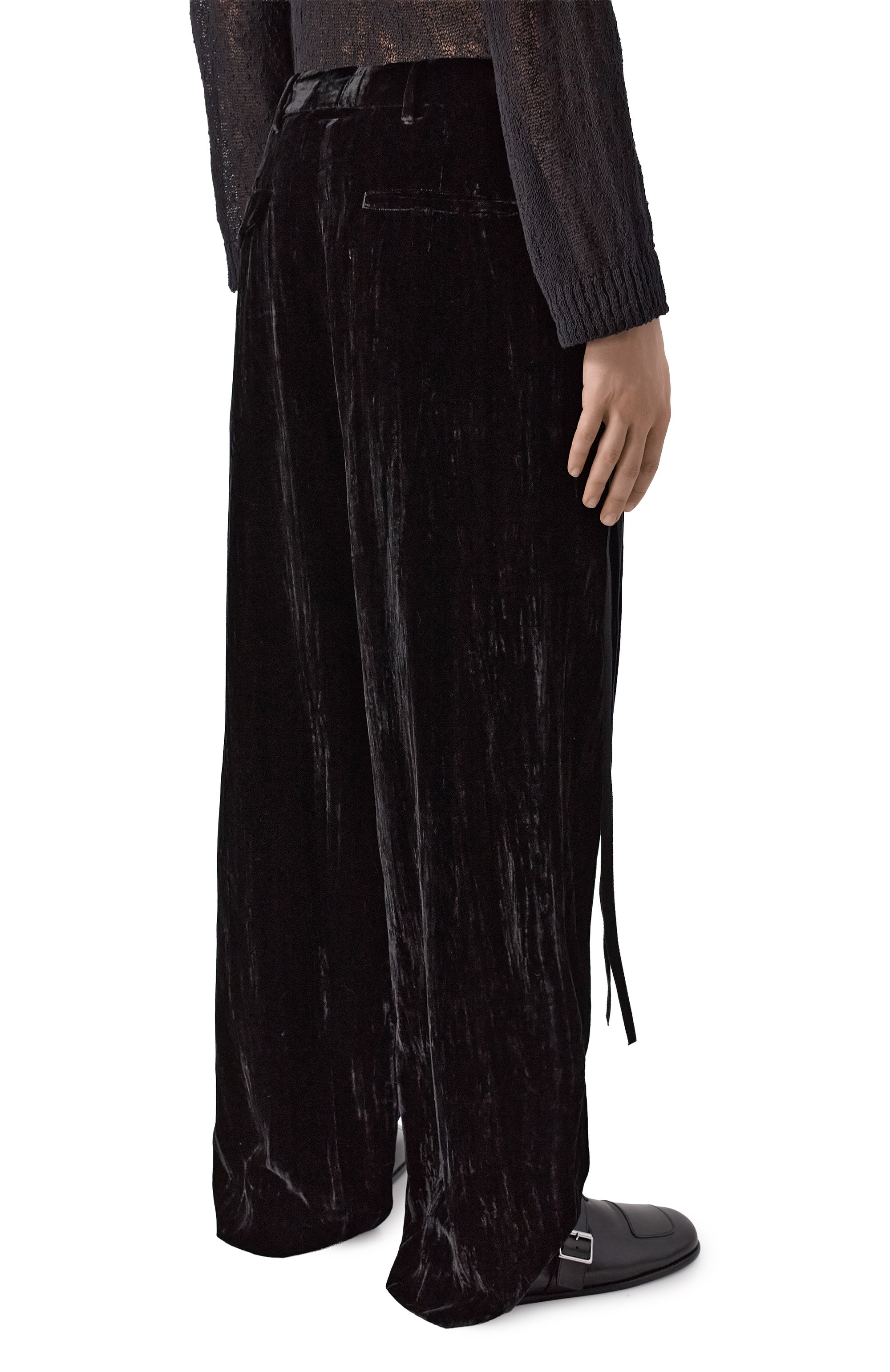 Бархатные брюки ANN DEMEULEMEESTER черного цвета по цене 136000 руб., арт. B0010304/FA710, фото 4 Бархатные брюки ANN DEMEULEMEESTER, арт. B0010304/FA710, фото 4