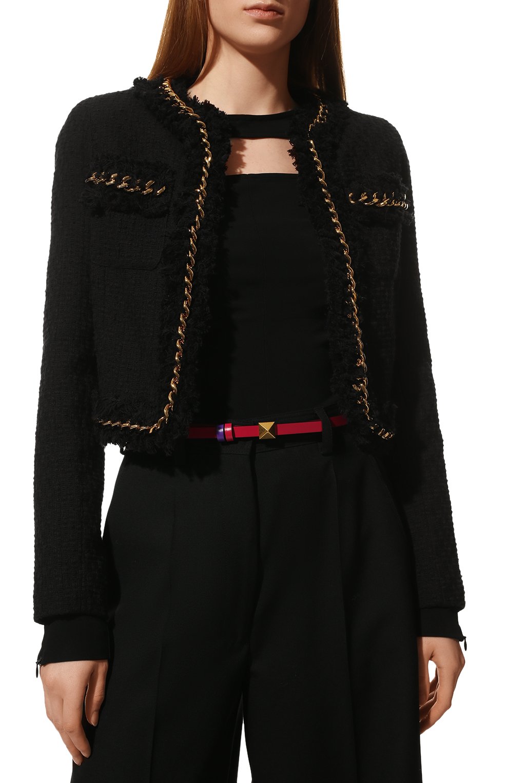 Двусторонний кожаный ремень one stud VALENTINO фуксия цвета по цене 46600 руб., арт. XW0T0SA0/QTN, фото 2 Двусторонний кожаный ремень one stud VALENTINO, арт. XW0T0SA0/QTN, фото 2