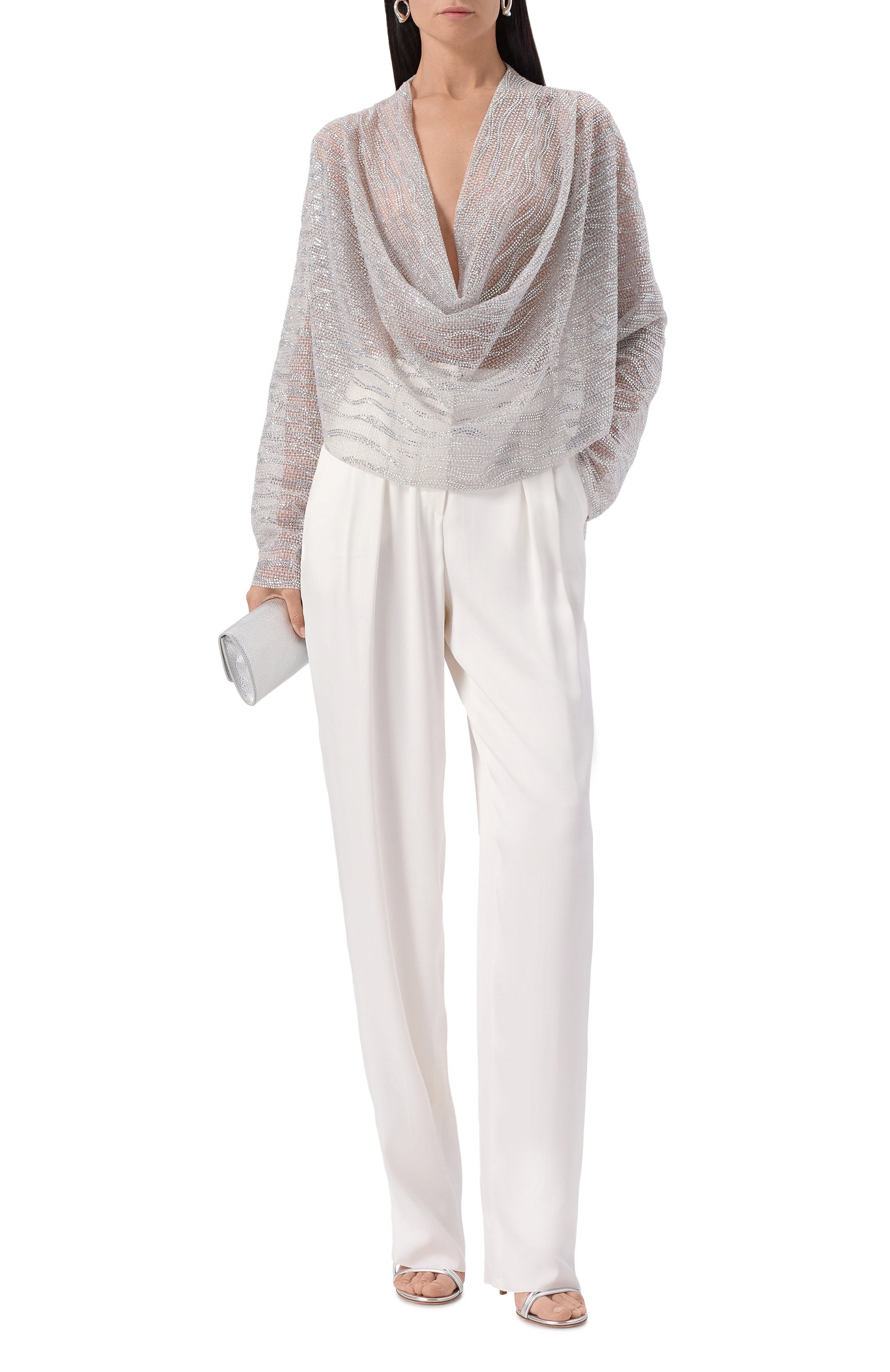 Блузка с отделкой стразами GIORGIO ARMANI, арт. GW000943/AF15017, фото 2