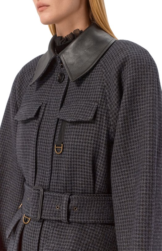 Шерстяное полупальто Chloé CH25WVE17174 Серый  CH25WVE17174 Фото 5