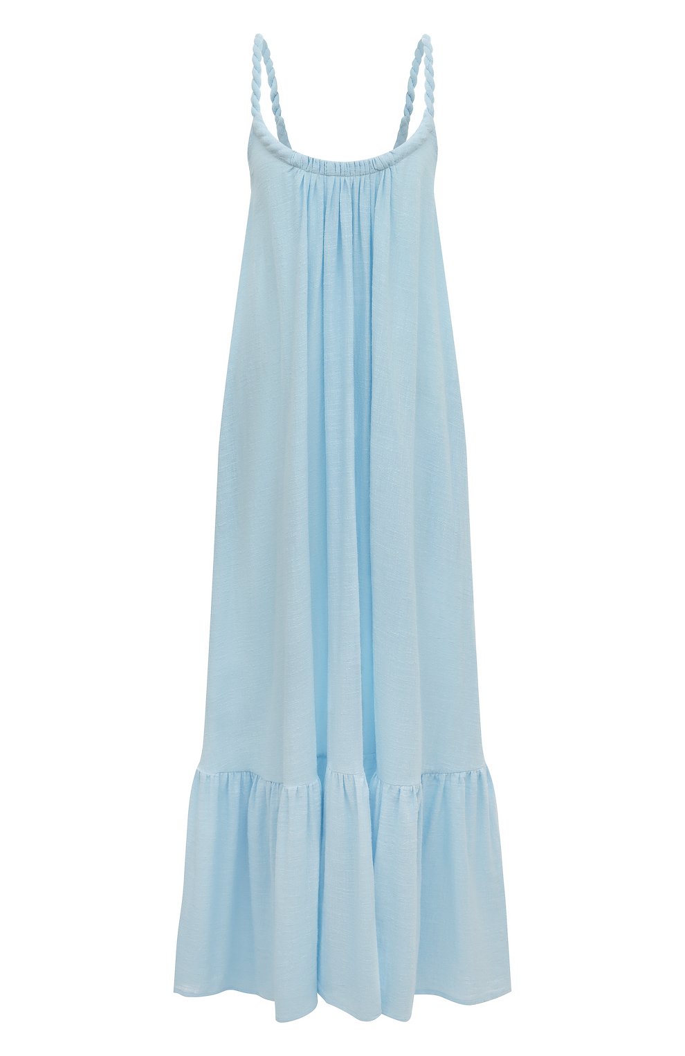 Хлопковое платье KALITA голубого цвета по цене 59550 руб., арт. LUNA MAXI DRESS, фото 1 Хлопковое платье KALITA, арт. LUNA MAXI DRESS, фото 1
