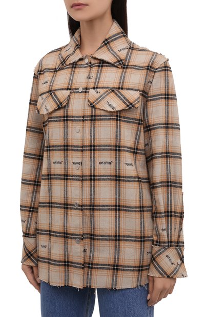 Хлопковая рубашка OFF-WHITE, арт. 0WEA261F21FAB004, фото 3