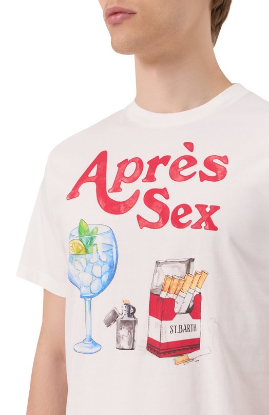 Хлопковая футболка MC2 Saint Barth STBM TSHIRT MAN/02248H Белый  STBM TSHIRT MAN/02248H Фото 5