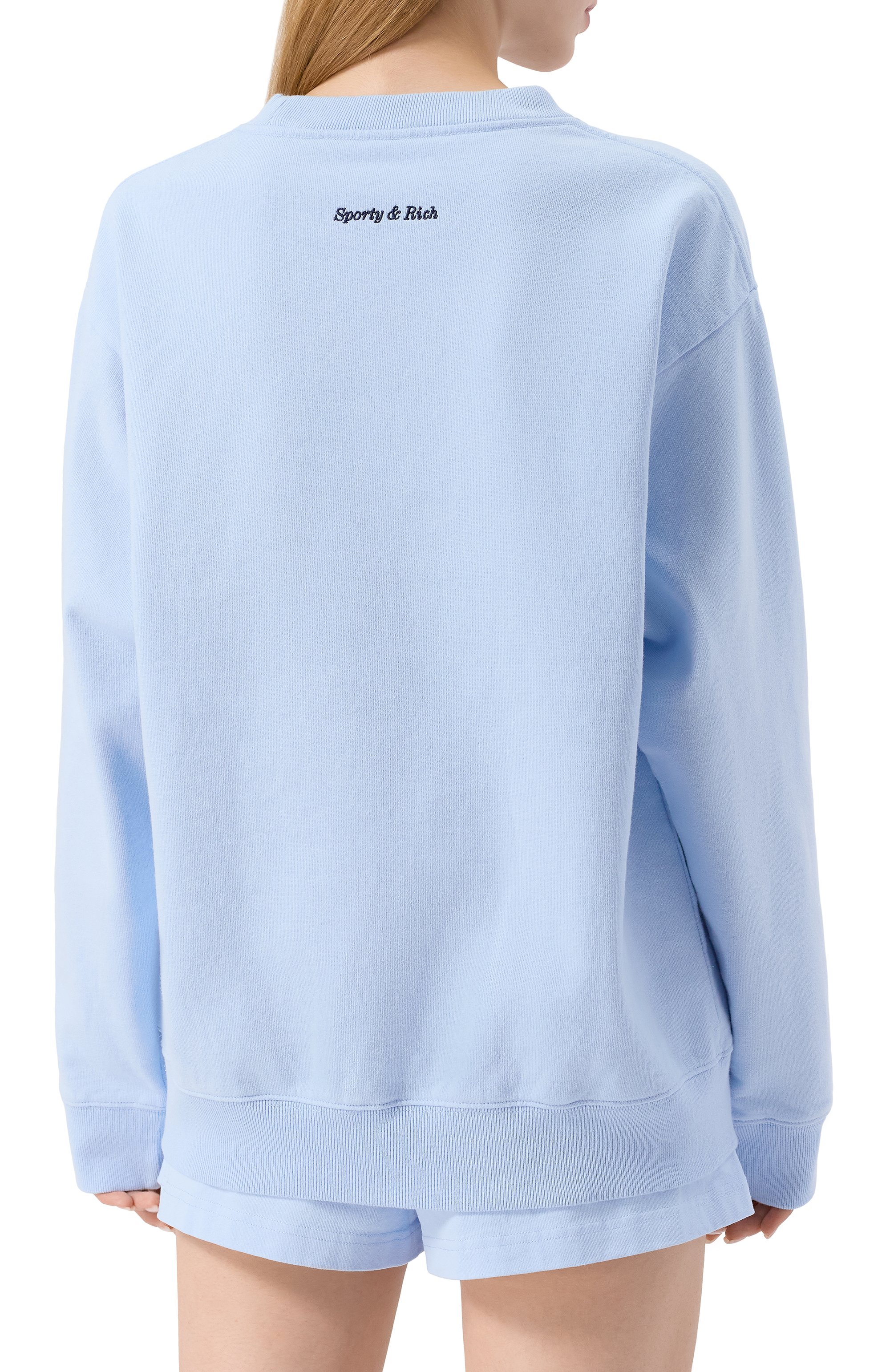 Хлопковый свитшот sporty & rich x hotel du cap-eden-roc SPORTY AND RICH, арт. ST07160621BL90, фото 4