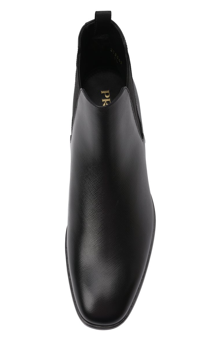 Мужские кожаные челси PRADA черного цвета, арт. 2TB043-053-F0002-X001 | Фото 4 (Материал сплава: Проставлено; Материал утеплителя: Без утеплителя; Подошва: Плоская; Драгоценные камни: Проставлено; Мужское Кросс-КТ: Сапоги-обувь, Челси-обувь)