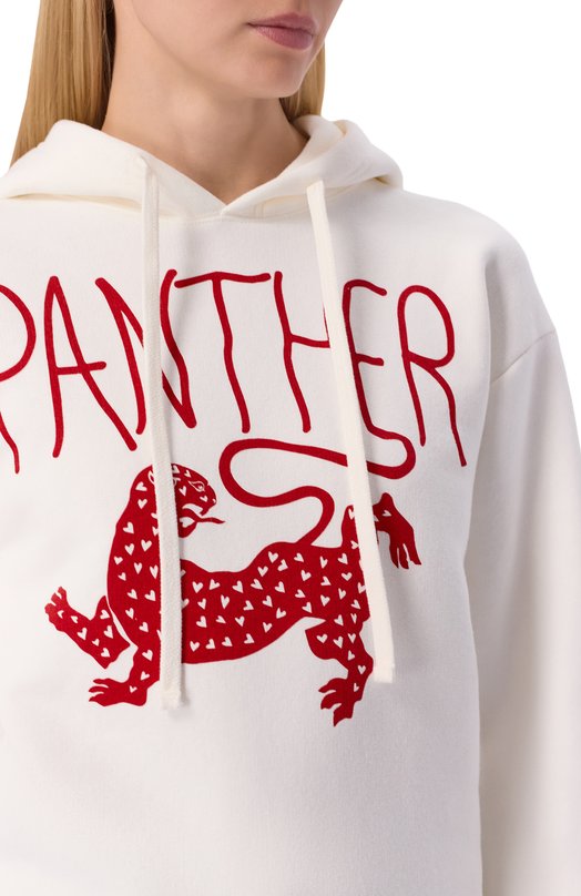 Хлопковое худи Valentino 8B3MF25H/A53 Кремовый  8B3MF25H/A53 Фото 5