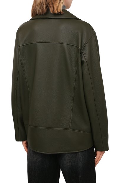 Кожаная куртка MASLOV хаки цвета по цене 226600 руб., арт. SMW99, фото 4 Кожаная куртка MASLOV, арт. SMW99, фото 4