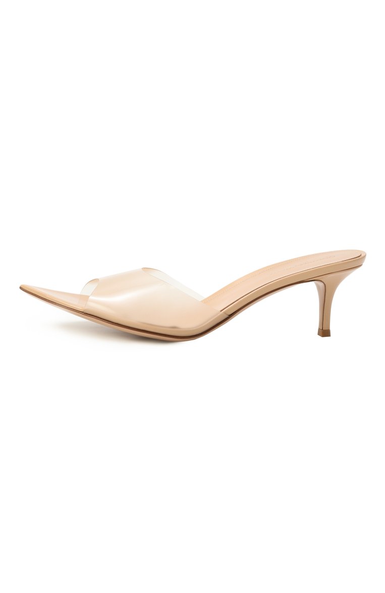 Женские мюли elle 55 GIANVITO ROSSI бежевого цвета, арт. G15120.55RIC.GSVNUNU | Фото 4 (Каблук высота: Средний; Автоматизация состава: Проставлено; Каблук тип: Шпилька; Подошва: Плоская; Автоматизация ТО: Проставлено; Материал внешний: Пластик)